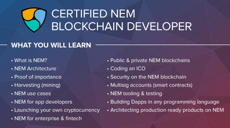 Certified NEM Blockchain Developer